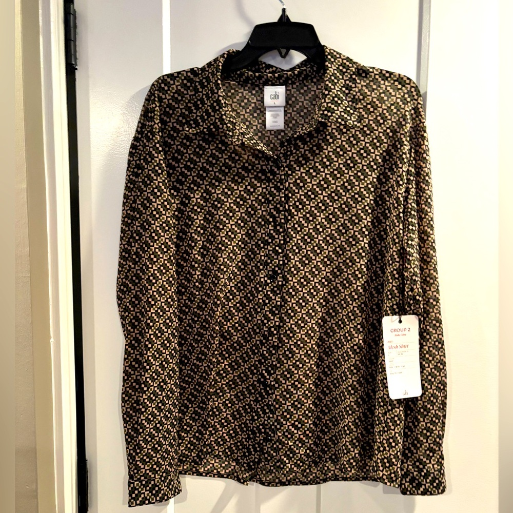 CAbi Mesh Shirt #4915 large NWT